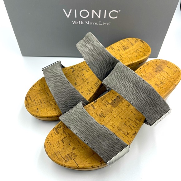 Vionic Platform Wedges Pepper Slate Grey 9W NIB - Picture 1 of 11